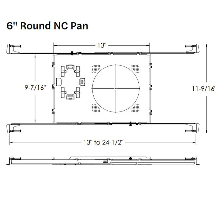 Halco ACC-NCP-ABH-6R 6 Inch Round New Construction Pan Adjustable Bar Hangers For Drywall And Grid Ceilings (89143)