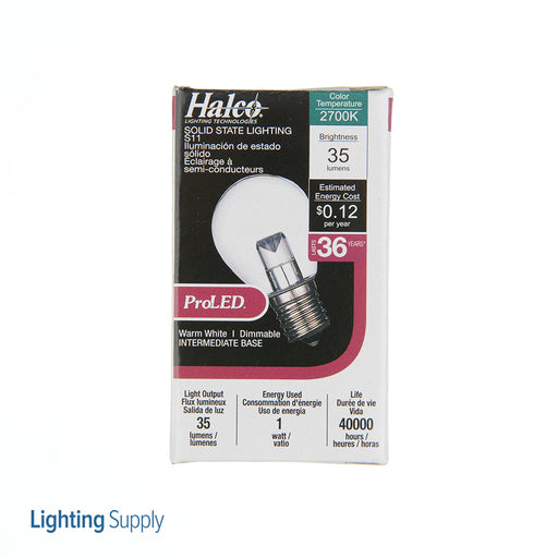 Halco S11CL1C/827/INT/LED 1W LED S11 2700K 120V 82 CRI Intermediate E17 Base Dimmable Bulb (80525)