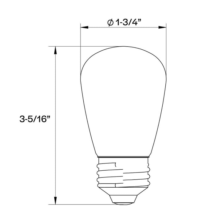 Halco 2S14-AMB-FLED4-922-E26-D LED Filament S14 Lamp Medium E26 Base 2200K 2.2W 200Lm Amber 90 CRI 120V Dimmable (82684)