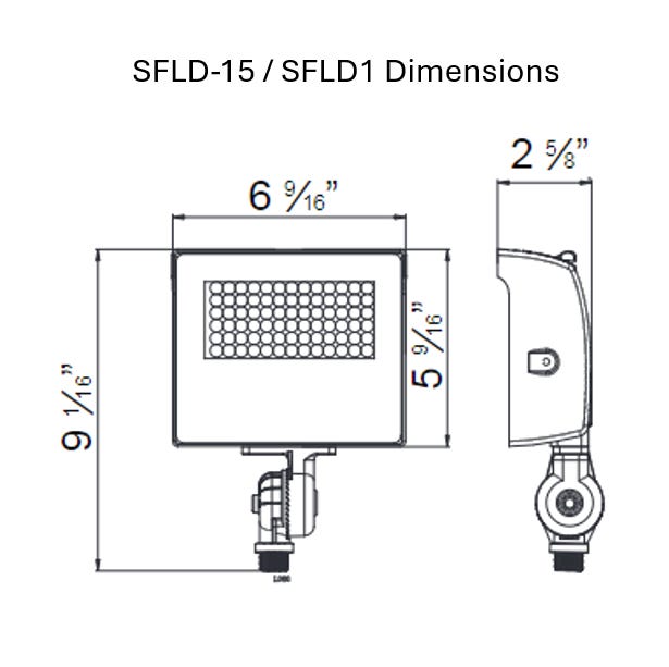 Halco SFLD-15-CS-U-WH-PC Sektor LED Floodlight White With Lens Shift Technology 15W CCT Selectable 3000K/4000K/5000K 120-277Vac 0-10V Dimming (22901)