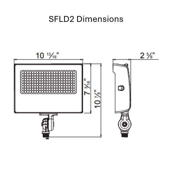 Halco SFLD2-HLS-CS-U-BZ-PC Sektor LED Floodlight Bronze With Lens Shift Technology Selectable 6500Lm-11840Lm 50W/60W/80W 3000K/4000K/5000K 120-277VAC 0-10V Dimming (22906)