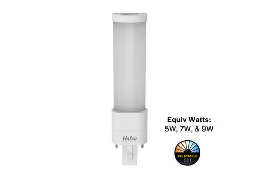 Halco PLS3H-8CS-HYB-G23-LED2 LED Single Tube Horizontal Plug-In Lamp G23 2-Pin Base 3.5W CCT Selectable 3000K/3500K/4000K/5000K Hybrid Type A Type B Non-Dimmable (82844)