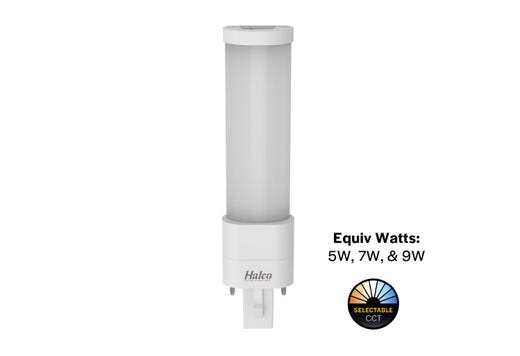 Halco PLS3H-8CS-HYB-G23-LED2 LED Single Tube Horizontal Plug-In Lamp G23 2-Pin Base 3.5W CCT Selectable 3000K/3500K/4000K/5000K Hybrid Type A Type B Non-Dimmable (82844)
