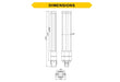 Halco PLS5H-8CS-HYB-GX23-LED2 LED Single Tube Horizontal Plug-In Lamp GX23 2-Pin Base 5.5W CCT Selectable 3000K/3500K/4000K/5000K Hybrid Type A Type B Non-Dimmable (82845)