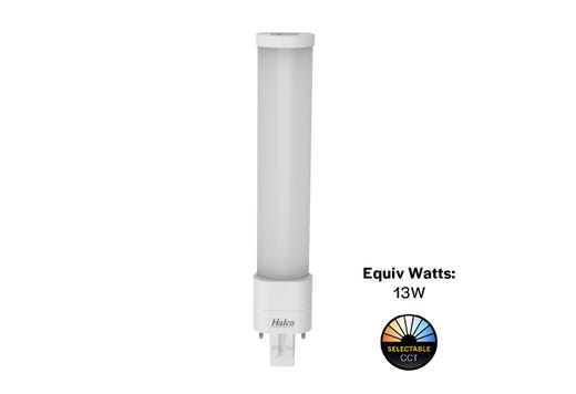 Halco PLS5H-8CS-HYB-GX23-LED2 LED Single Tube Horizontal Plug-In Lamp GX23 2-Pin Base 5.5W CCT Selectable 3000K/3500K/4000K/5000K Hybrid Type A Type B Non-Dimmable (82845)
