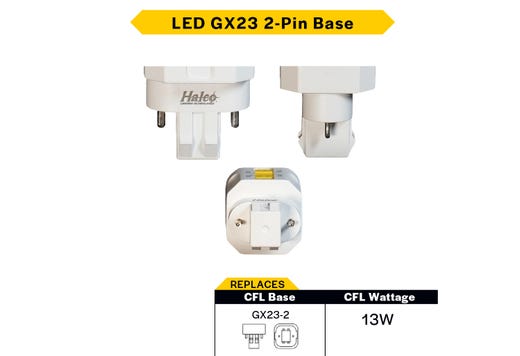 Halco PLD5O-8CS-HYB-GX23-LED2 LED Double Tube Omni-Directional Plug-In Lamp GX23 2-Pin Base 5.5W CCT Selectable 3000K/3500K/4000K/5000K Hybrid Type A Type B Non-Dimmable (82846)