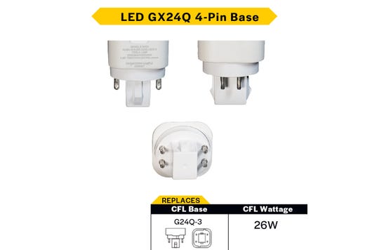 Halco PLD9V-8CS-DIR-G24Q-LED2-D LED Double Tube Vertical Plug-In Lamp G24Q 4-Pin Base 9.5W CCT Selectable 3000K/3500K/4000K/5000K Ballast Compatible Type A Dimmable (82854)