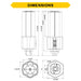 Halco PLT9O-8CS-BYP-GX24D-LED2 LED Triple Tube Omni-Directional Plug-In Lamp Gx24D 2-Pin Base 9W CCT Selectable 3000K/3500K/4000K/5000K Ballast Bypass Type B Non-Dimmable (82856)
