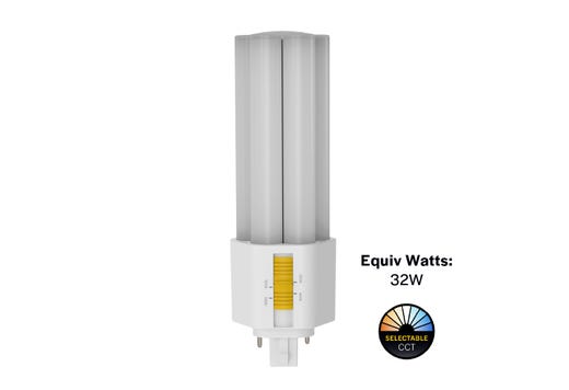 Halco PLT15O-8CS-BYP-GX24D-LED2 LED Triple Tube Omni-Directional Plug-In Lamp GX24D 2-Pin Base 15W CCT Selectable 3000K/3500K/4000K/5000K Ballast Bypass Type B Non-Dimmable (82857)