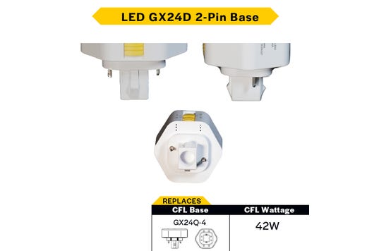 Halco PLT17O-8CS-BYP-GX24D-LED2 LED Triple Tube Omni-Directional Plug-In Lamp GX24D 2-Pin Base 17W 3000K/3500K/4000K/5000K Ballast Bypass Type B Non-Dimmable (82858)