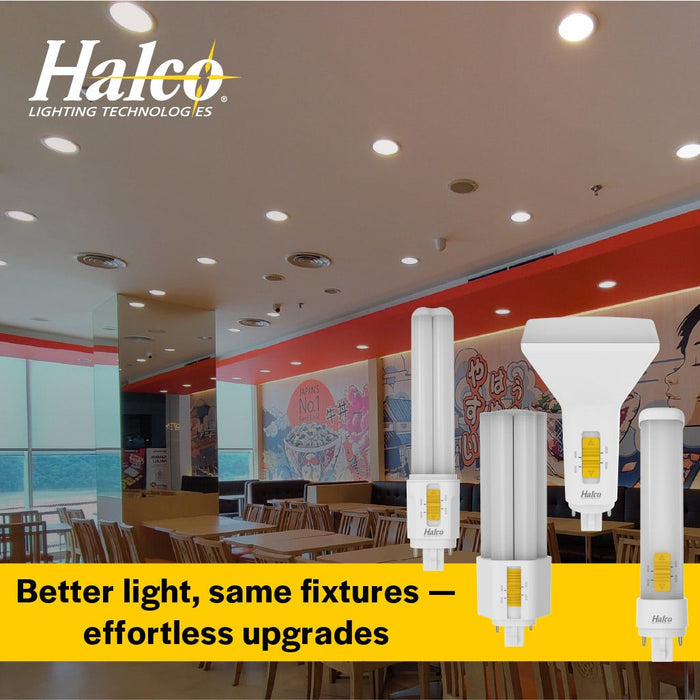 Halco PLT7O-8CS-BYP-GX24D-LED2 LED Triple Tube Omni-Directional Plug-In Lamp Gx24D 2-Pin Base 7W CCT Selectable 3000K/3500K/4000K/5000K Ballast Bypass Type B Non-Dimmable (82855)