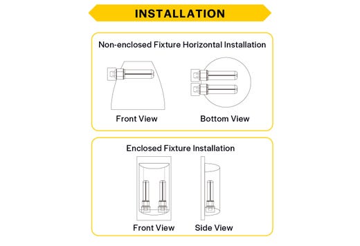 Halco PLD9H-8CS-DIR-G24Q-LED2-D LED Double Tube Horizontal Plug-In Lamp G24Q 4-Pin Base 9.5W CCT Selectable 3000K/3500K/4000K/5000K Ballast Compatible Type A Dimmable (82853)