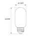 Halco 9T14-CL-FLED4-927-E26-D LED Filament T14 Lamp 4.25 Inch Medium E26 Base 2700K 8.8W 800Lm 90 CRI 120V Clear Dimmable (82708)