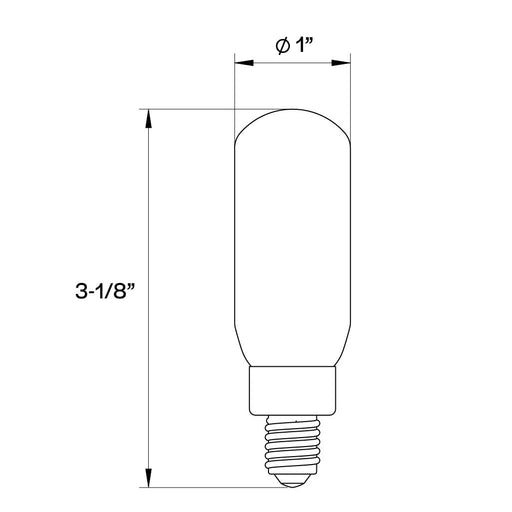 Halco 5T8-CL-FLED4-950-E12-D LED Filament T8 Lamp 3 Inch Candelabra E12 Base 5000K 5W 450Lm 90 CRI 120V Clear Dimmable (82698)
