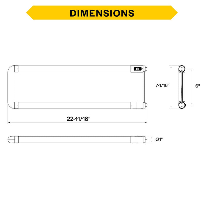 Halco T8U6-8CS-HYB-D-LED LED T8 U-Bend Medium Bi-Pin G13 Base 6 Inch Spacing Hybrid Type A/B 15W CCT Selectable 3000K/3500K/4000K/5000K/6500K 1950Lm 120-277V Dimmable (82395)