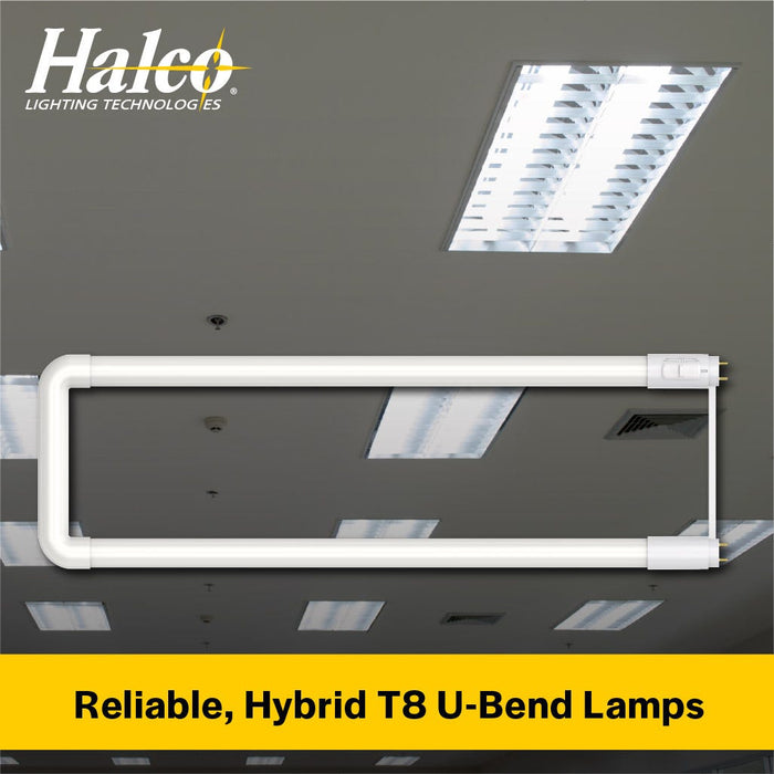 Halco T8U6-8CS-HYB-D-LED LED T8 U-Bend Medium Bi-Pin G13 Base 6 Inch Spacing Hybrid Type A/B 15W CCT Selectable 3000K/3500K/4000K/5000K/6500K 1950Lm 120-277V Dimmable (82395)