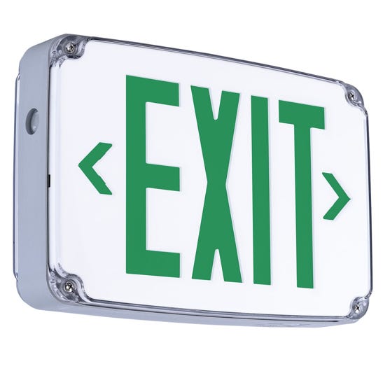 Halco EMG-WLEX-WH-G Emergence Series Wet Cold-Location Exit Green Legend Universal Single/Double Face White Housing Self-Diagnostics (97109)