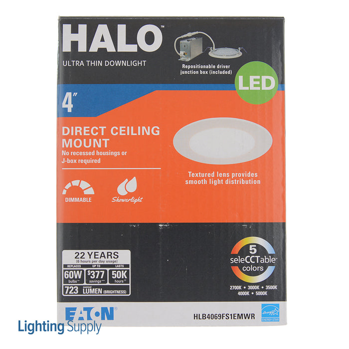 Halo 4 Inch Ultra-Thin LED Lens Downlight With Remote Driver/Junction Box (HLB4069FS1EMWR)