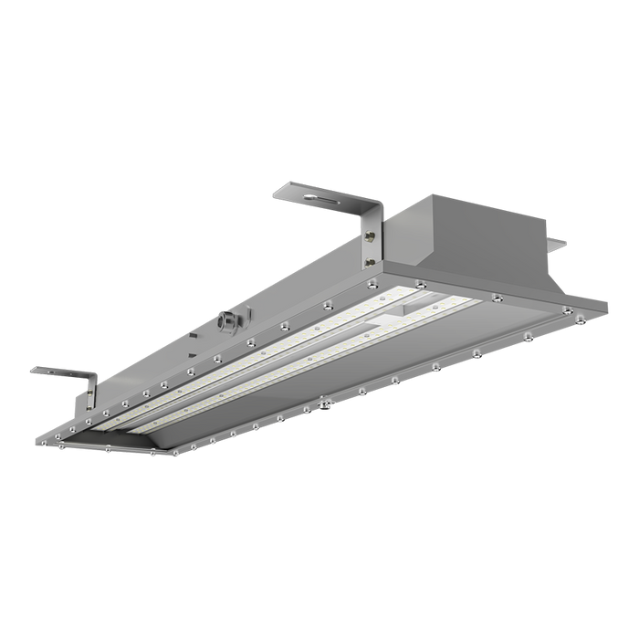 RAB Hazardous Location 1X4 60W 5000K Pendant Ceiling Mount 120-277V 0-10V Dimming With Battery Backup Gray (HAZPAN1X4-60/E)