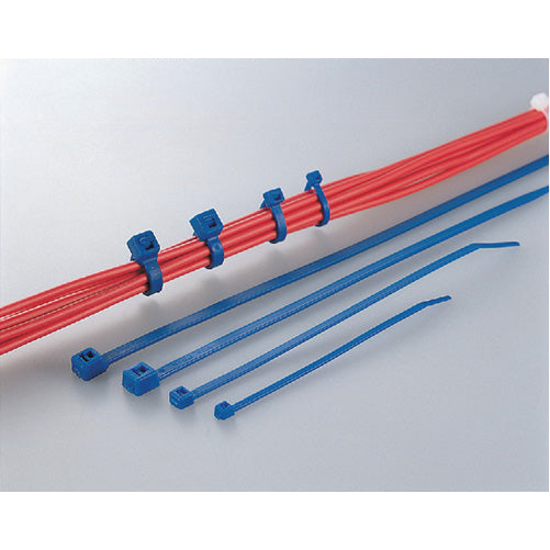 HellermannTyton Cable Tie 4 Inch Long UL Rated 18 Pounds Tensile Strength PA66 Blue 100 Per Package (116-01816)