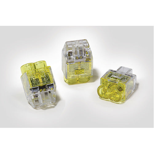 HellermannTyton HelaCon Plus Mini Push-In Style Wire Connector Double Spring 2-Port Polycarbonate Yellow 150 Per Package (148-90036)