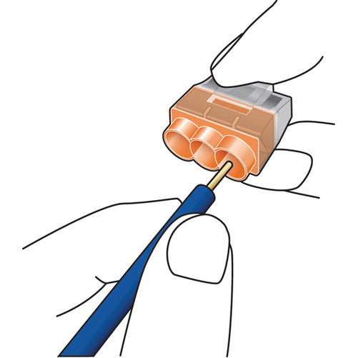 HellermannTyton HelaCon Plus Mini Push-In Style Wire Connector Double Spring 3-Port Polycarbonate Orange 400 Per Package (148-90049)