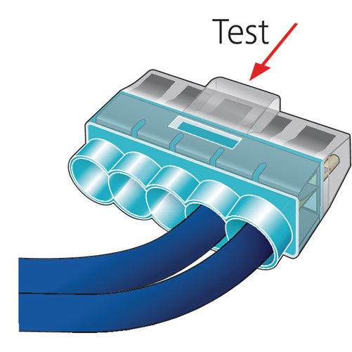 HellermannTyton HelaCon Plus Mini Push-In Style Wire Connector Double Spring 5-Port Polycarbonate Blue 300 Per Package (148-90051)