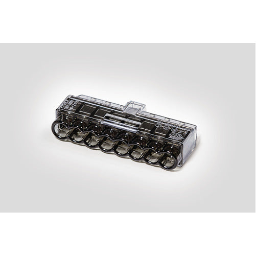 HellermannTyton HelaCon Plus Mini Push-In Style Wire Connector Double Spring 8-Port Polycarbonate Black 50 Per Package (148-90041)