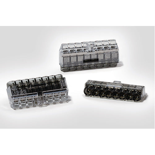 HellermannTyton HelaCon Plus Mini Push-In Style Wire Connector Double Spring 8-Port Polycarbonate Black 50 Per Package (148-90041)