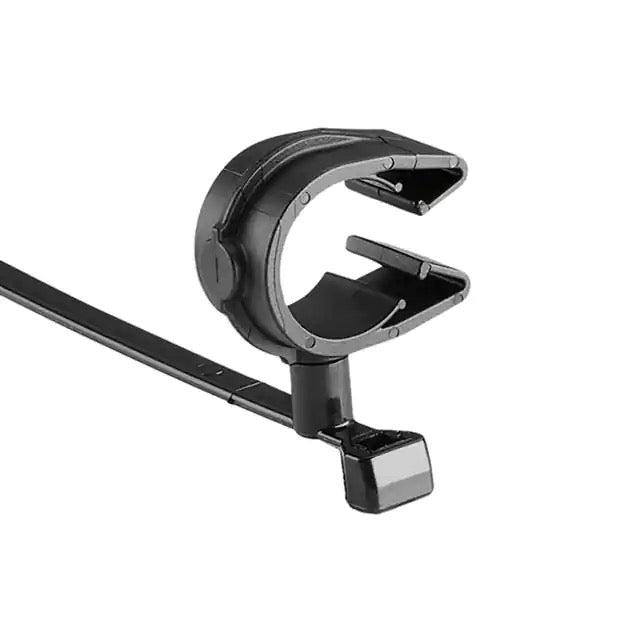 HellermannTyton MOC Clip 19mm Assembled To T50SVC Swivel Tie PA66HIRHSUV Black 1000 Per Carton (156-02246)