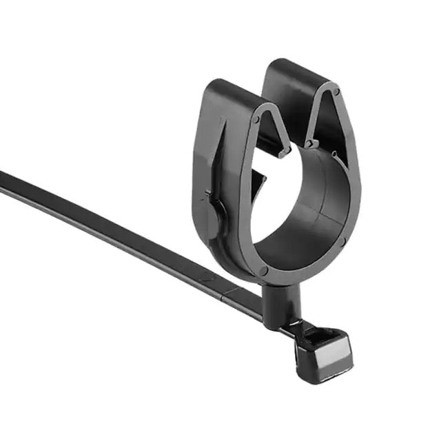 HellermannTyton MOC Clip 19mm Transverse Assembled To T50SVC Swivel Tie PA66HIRHSUV Black 500 Per Carton (156-02258)