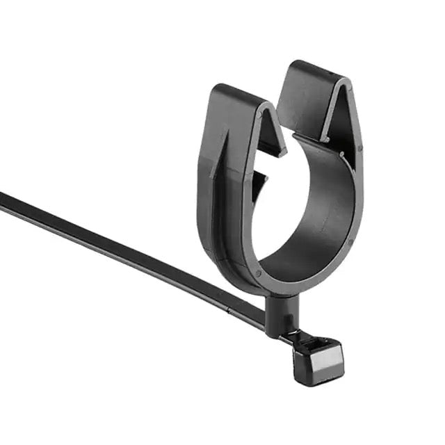 HellermannTyton MOC Clip 22mm Transverse Assembled To T50SVC Swivel Tie PA66HIRHSUV Black 500 Per Carton (156-02259)