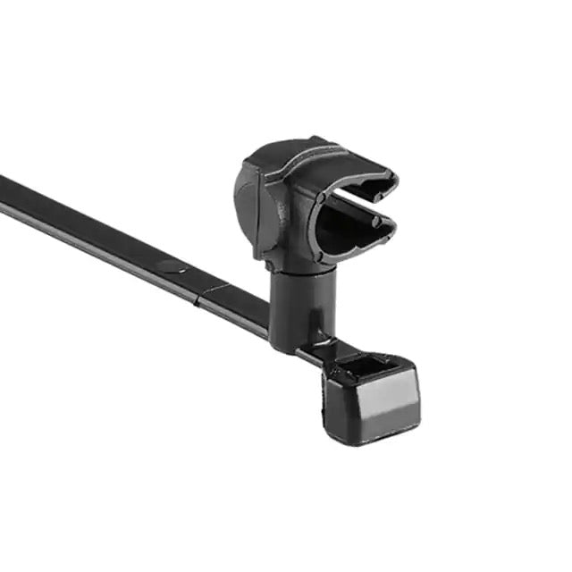 HellermannTyton MOC Clip 5mm Assembled To T50SMVC Swivel Tie PA66HIRHSUV Black 1000 Per Carton (156-01773)