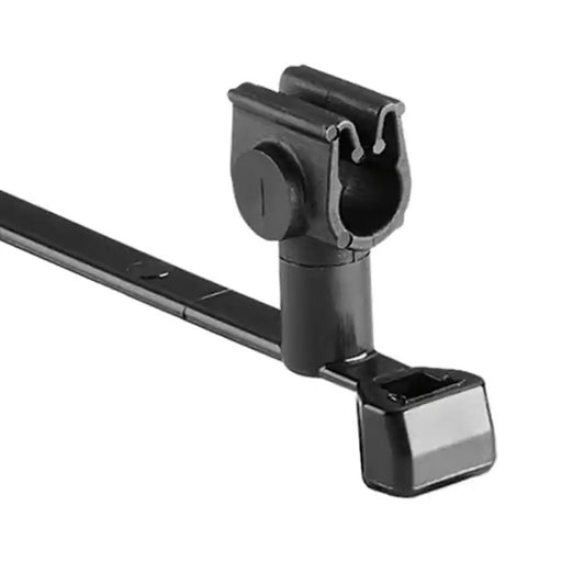 HellermannTyton MOC Clip 5mm Transverse Assembled To T50SMVC Swivel Tie PA66HIRHSUV Black 1000 Per Carton (156-01782)