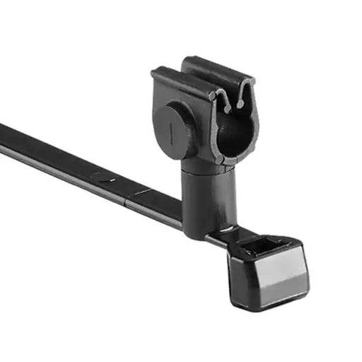 HellermannTyton MOC Clip 5mm Transverse Assembled To T50SVC Swivel Tie PA66HIRHSUV Black 1000 Per Carton (156-02249)