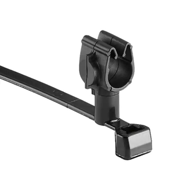 HellermannTyton MOC Clip 7mm Transverse Assembled To T50SMVC Swivel Tie PA66HIRHSUV Black 1000 Per Carton (156-01784)