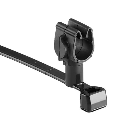 HellermannTyton MOC Clip 7mm Transverse Assembled To T50SVC Swivel Tie PA66HIRHSUV Black 1000 Per Carton (156-02251)