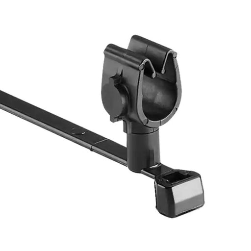 HellermannTyton MOC Clip 9mm Transverse Assembled To T50SVC Swivel Tie PA66HIRHSUV Black 1000 Per Carton (156-02253)