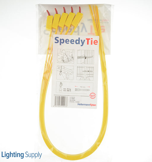 HellermannTyton Releasable Cable Tie 29.6 Inch Long 200 Pound Tensile Strength PA66 Yellow 5 Per Package (RTT750HR.NX900)