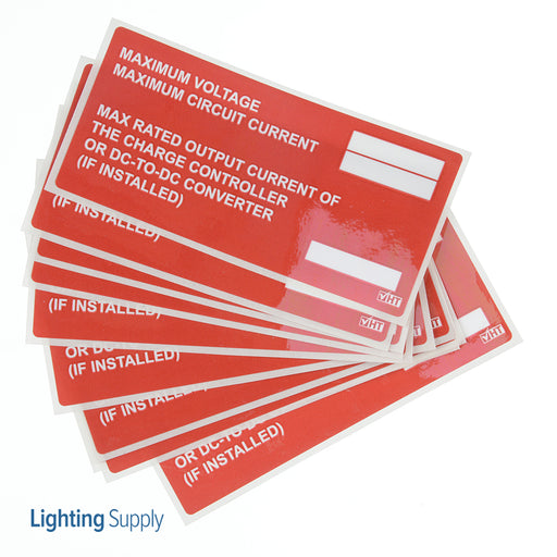 HellermannTyton Solar Label Pre-Printed 2017 Code Maximum Voltage 3.75 Inch X 2.12 Inch Polyester Red 10 Per Package (596-00881)