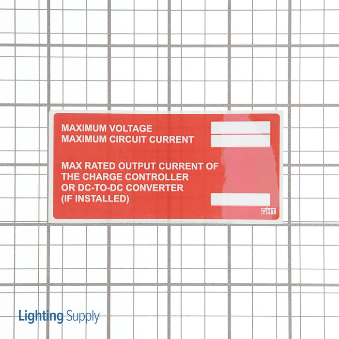 HellermannTyton Solar Label Pre-Printed 2017 Code Maximum Voltage 3.75 Inch X 2.12 Inch Polyester Red 10 Per Package (596-00881)