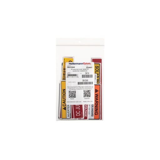 HellermannTyton Solar Label Value Pack NEC 2020 Red/Orange 45 Per Kit 1 Per Package (596-03945)