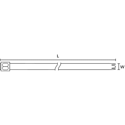 HellermannTyton Stainless Steel Tie 14.3 Inch Long 607 Pounds Tensile Strength SS316 Metal 50 Per Package (111-95149)