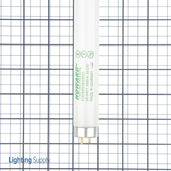Howard 28W 4 Foot Fluorescent T8 Low Mercury Lamps 80 CRI 5000K (F28T8/850/ES/ECO)