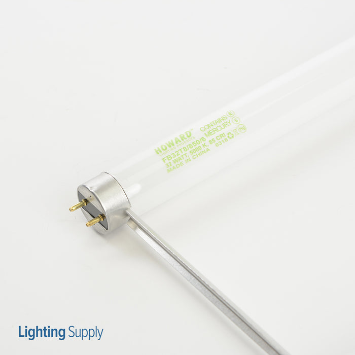 Howard 32W Fluorescent T8 U-Shaped 6 Inch Spacing Low Mercury Lamps 80 CRI 5000K (FB32T8/850/6)