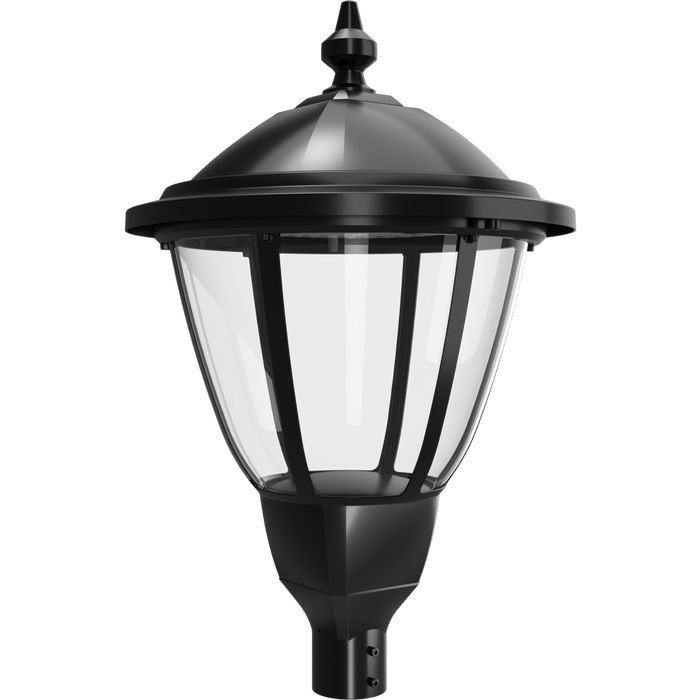 RAB Heritage Round Wattage/CCT Selectable 120W/100W/80W/60W 3000K/4000K/5000K T3/T5 120-277V Pole Mount Black (HTG-RB)