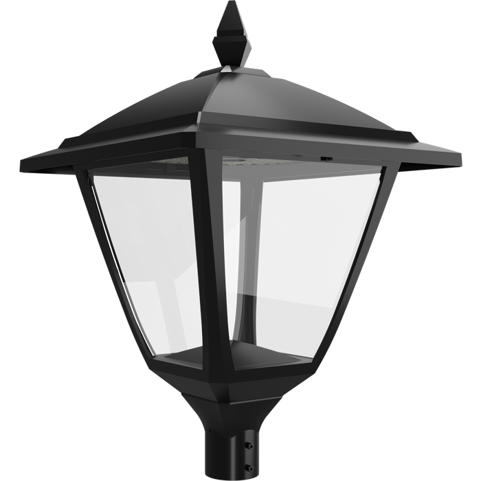 RAB Heritage Square Wattage/CCT Selectable 120W/100W/80W/60W 3000K/4000K/5000K T3/T5 120-277V Pole Mount Black (HTG-SB)