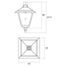 RAB Heritage Square Wattage/CCT Selectable 120W/100W/80W/60W 3000K/4000K/5000K T3/T5 120-277V Pendant Mount Bronze (HTG-SP)