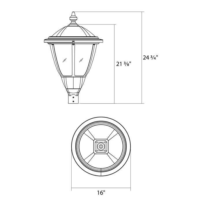 RAB Heritage Decorative Lantern Round With EX39 Base Pole Mount Bronze (HTGL-R)