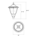 RAB Heritage Decorative Lantern Round With EX39 Base Pole Mount Black (HTGL-RB)